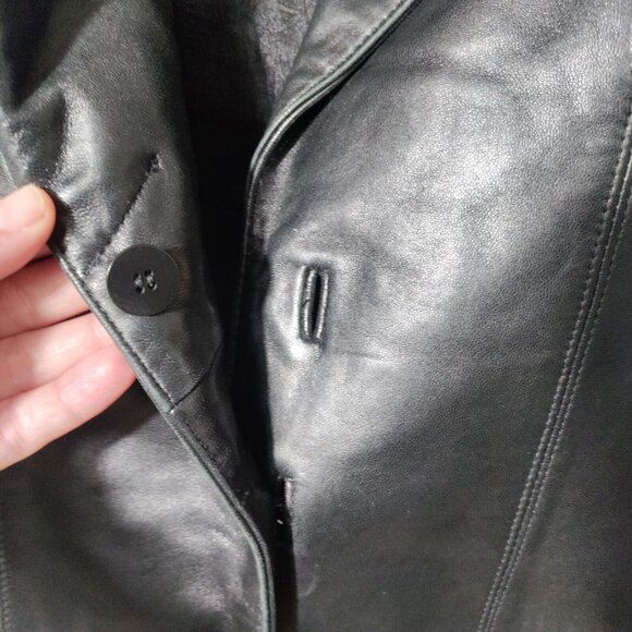 Siena Studio Black Leather Jacket Woman's Size 10 - Picture 5 of 8